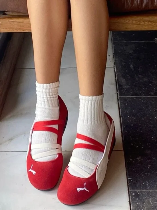 PUMA Speedcat Lovelace Ballet Shoes in Red 7 - Picture 3 of 11